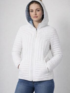 Halifax Traders Lightweight Down Jacket With Hood Size Medium Fall Spring Puffer